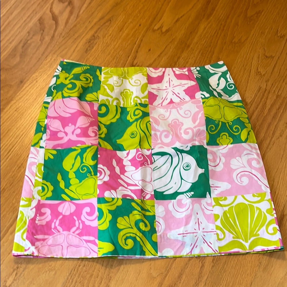 Lilly Pulitzer vintage white label skirt size 8 paradise patch simple skirt